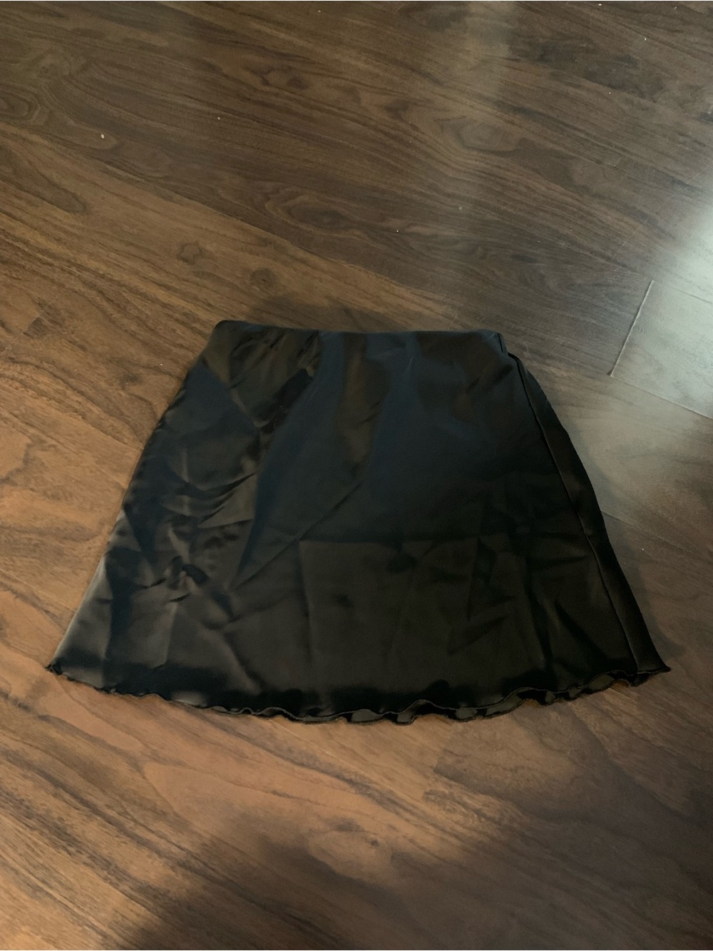 Black Mini Satin Skirt